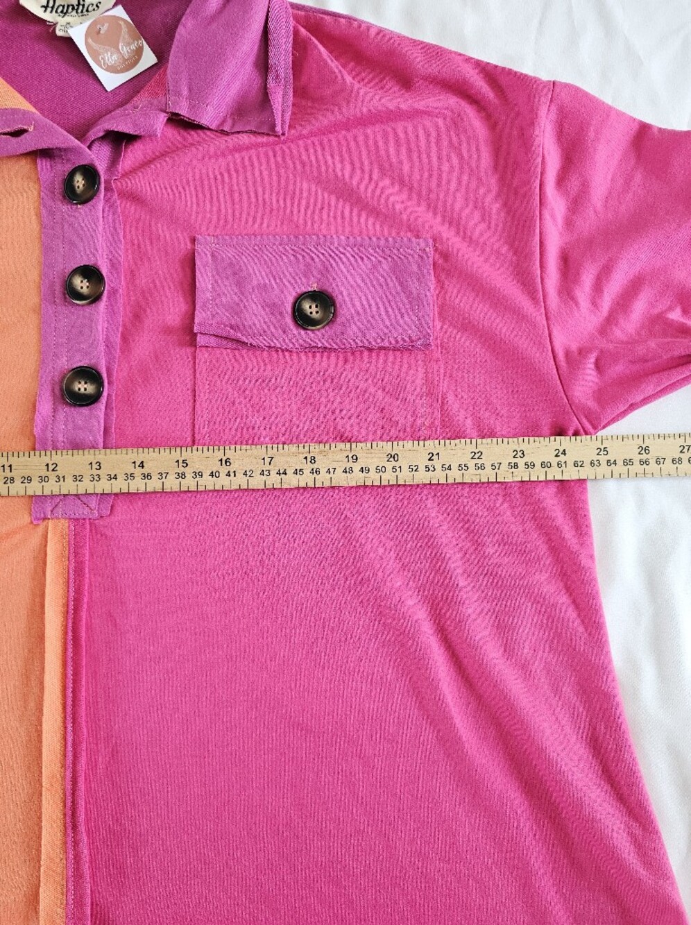 Haptics by Holly Harper Colorblock Long Sleeve Top Colorful Statement Oversized - Picture 7 of 12
